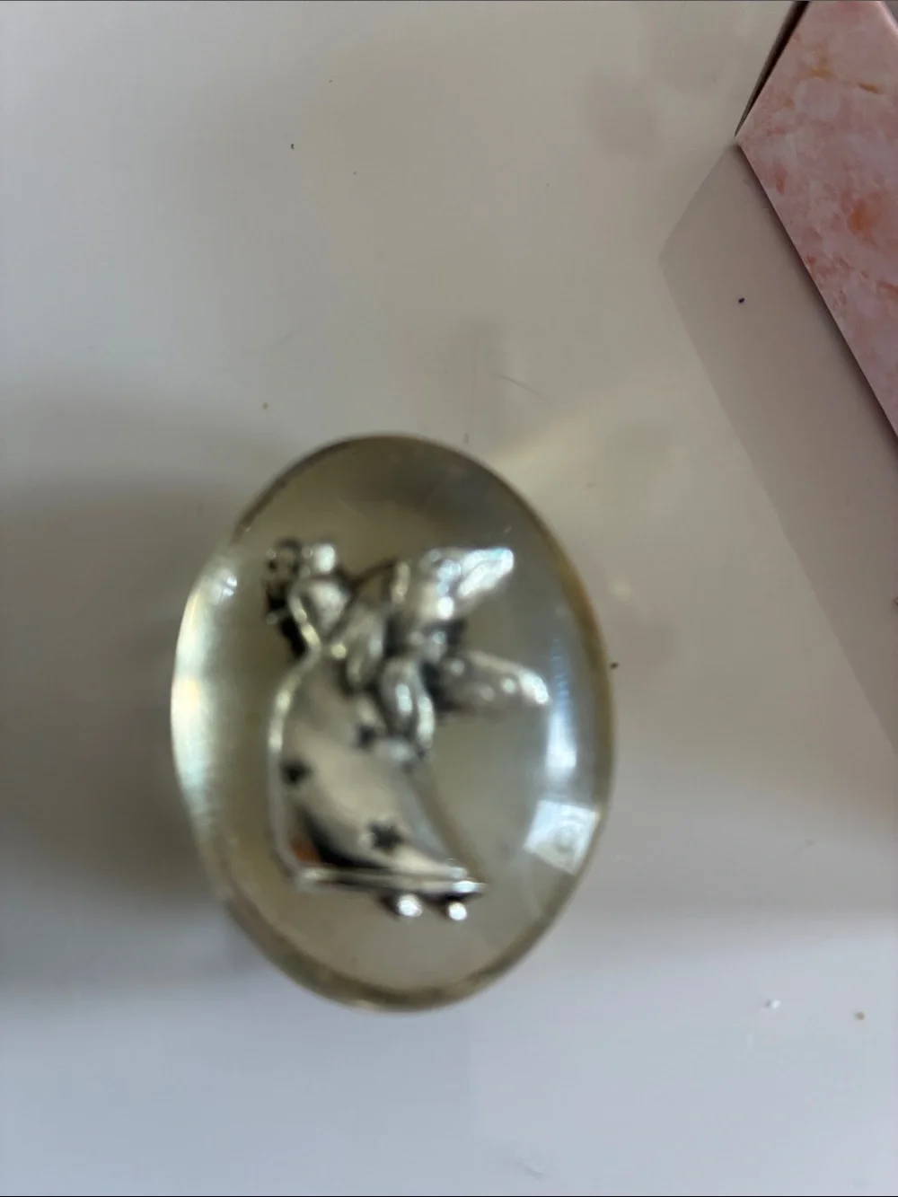 Heart Angel Resin plus a second angel Paperweight - Pink